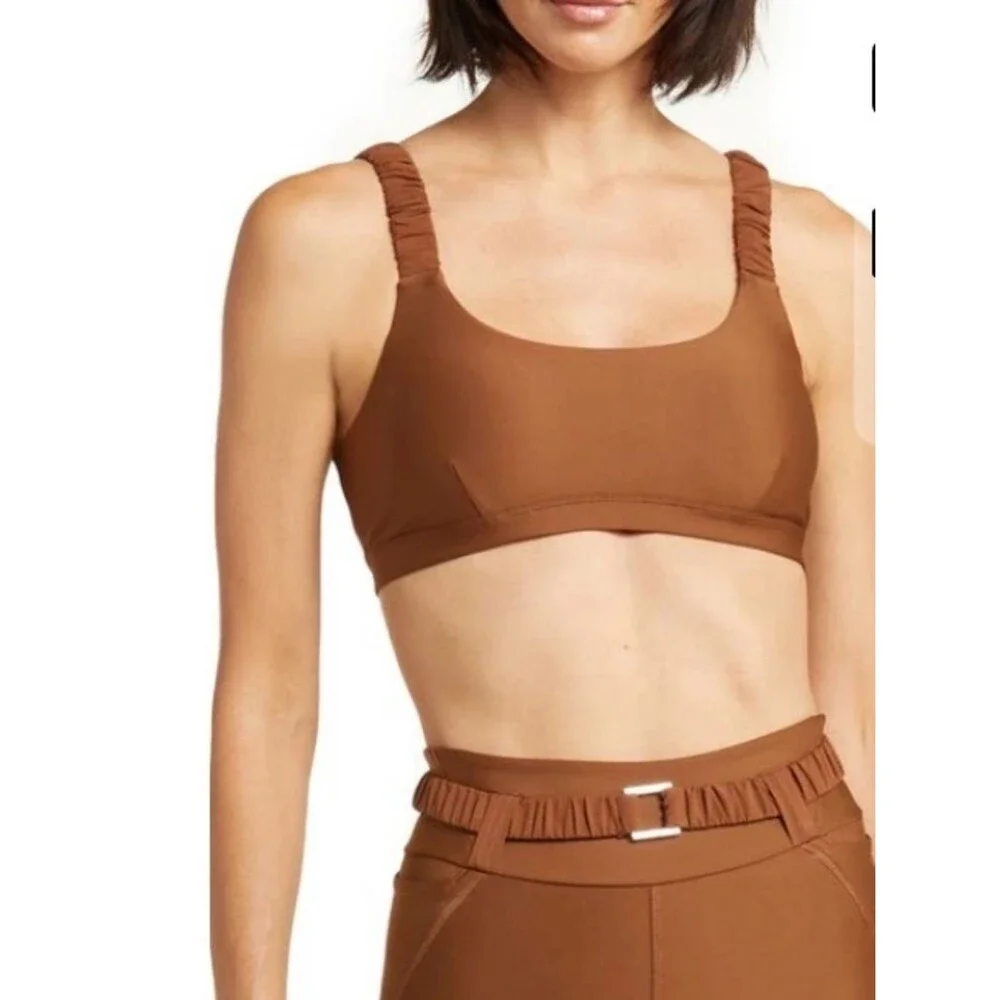 Alo Yoga Airlift Charmer Sports Bra In Cinnamon Brown